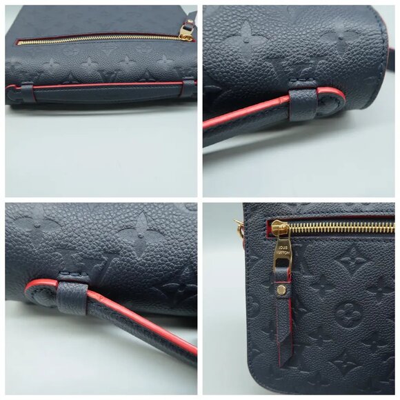 100% Authentic Louis Vuitton Metis Navy Monogram Leather Satchel - Picture 6 of 12